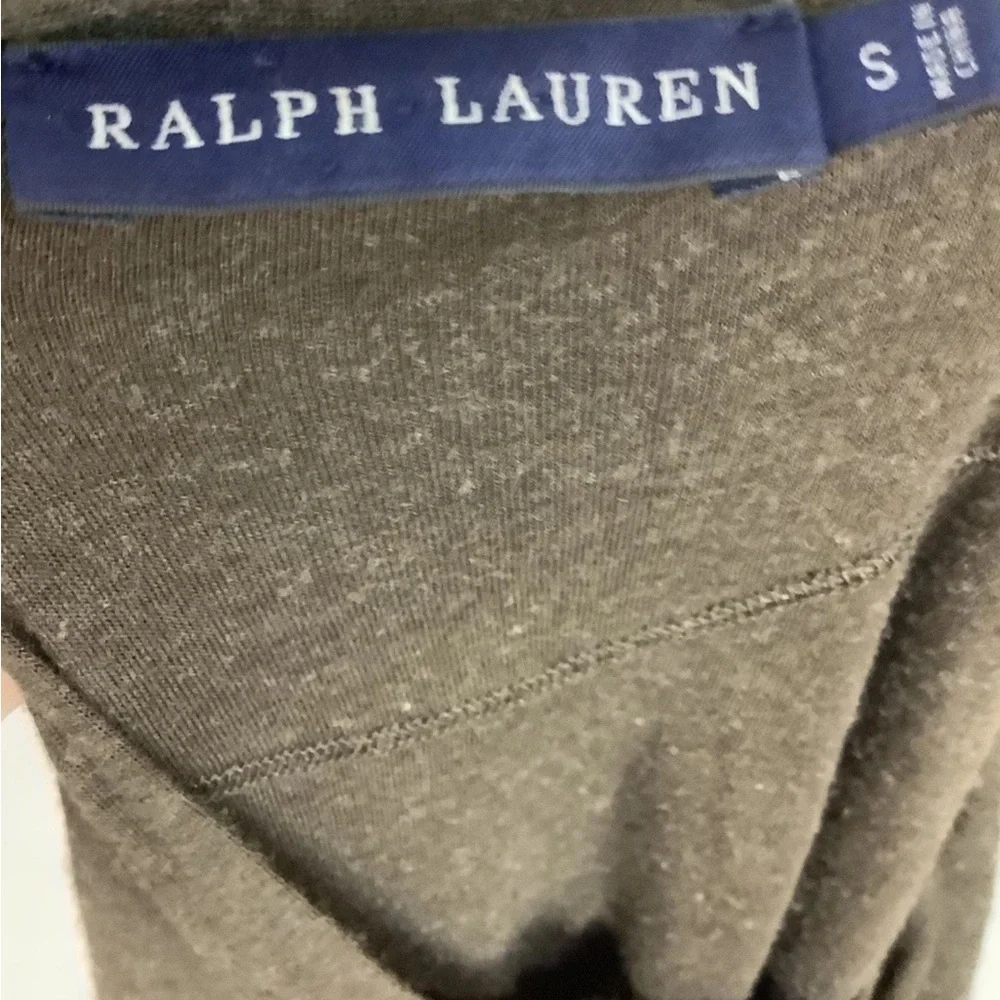 Ralph Lauren Blue Label Sz S Henley Neck Pullover Shirt Dress Brown Modal